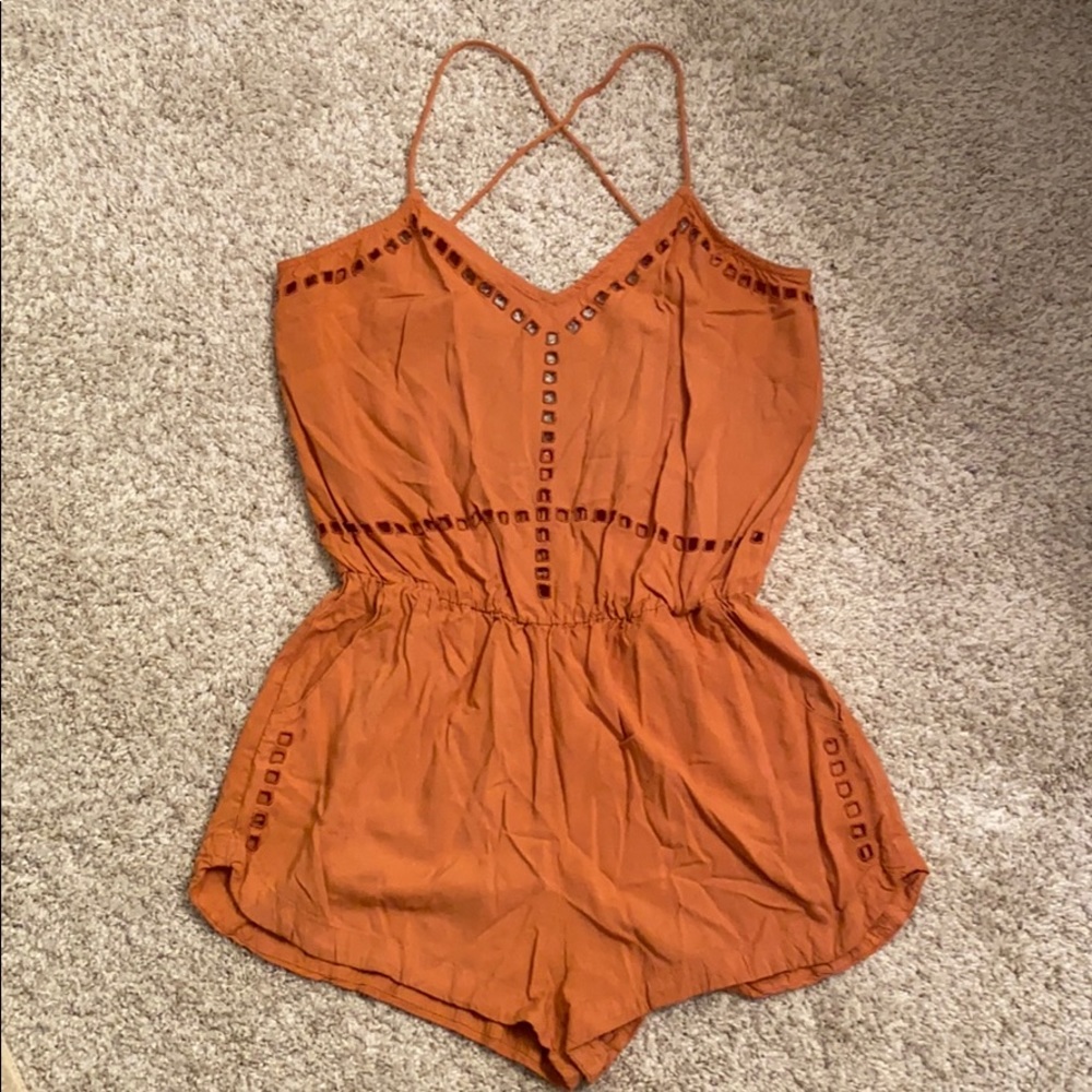 Mauve Cross back Romper